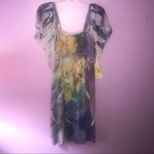 One World Flutter sleeve dress Sz L